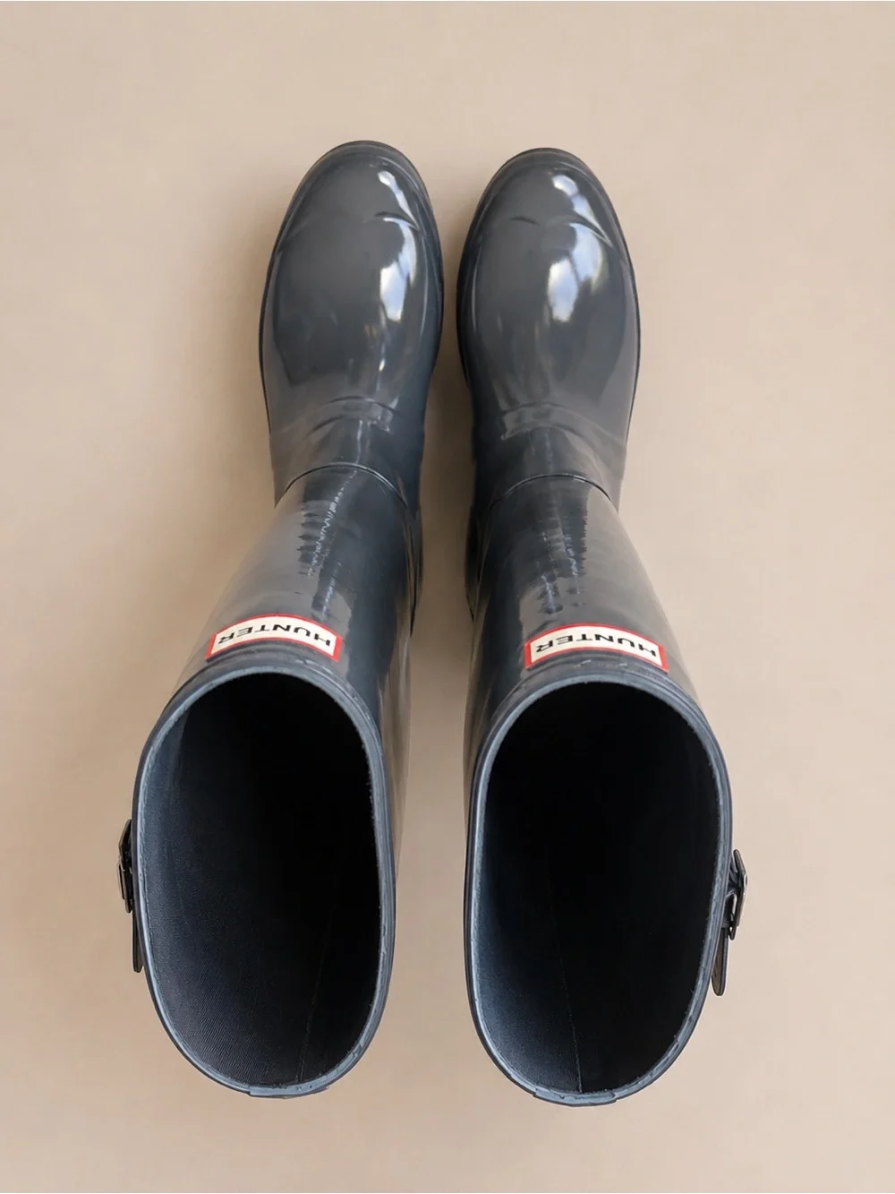 Hunter Original Tall Gloss Rain Boots Graphite Gray Size EU 37 / US 7